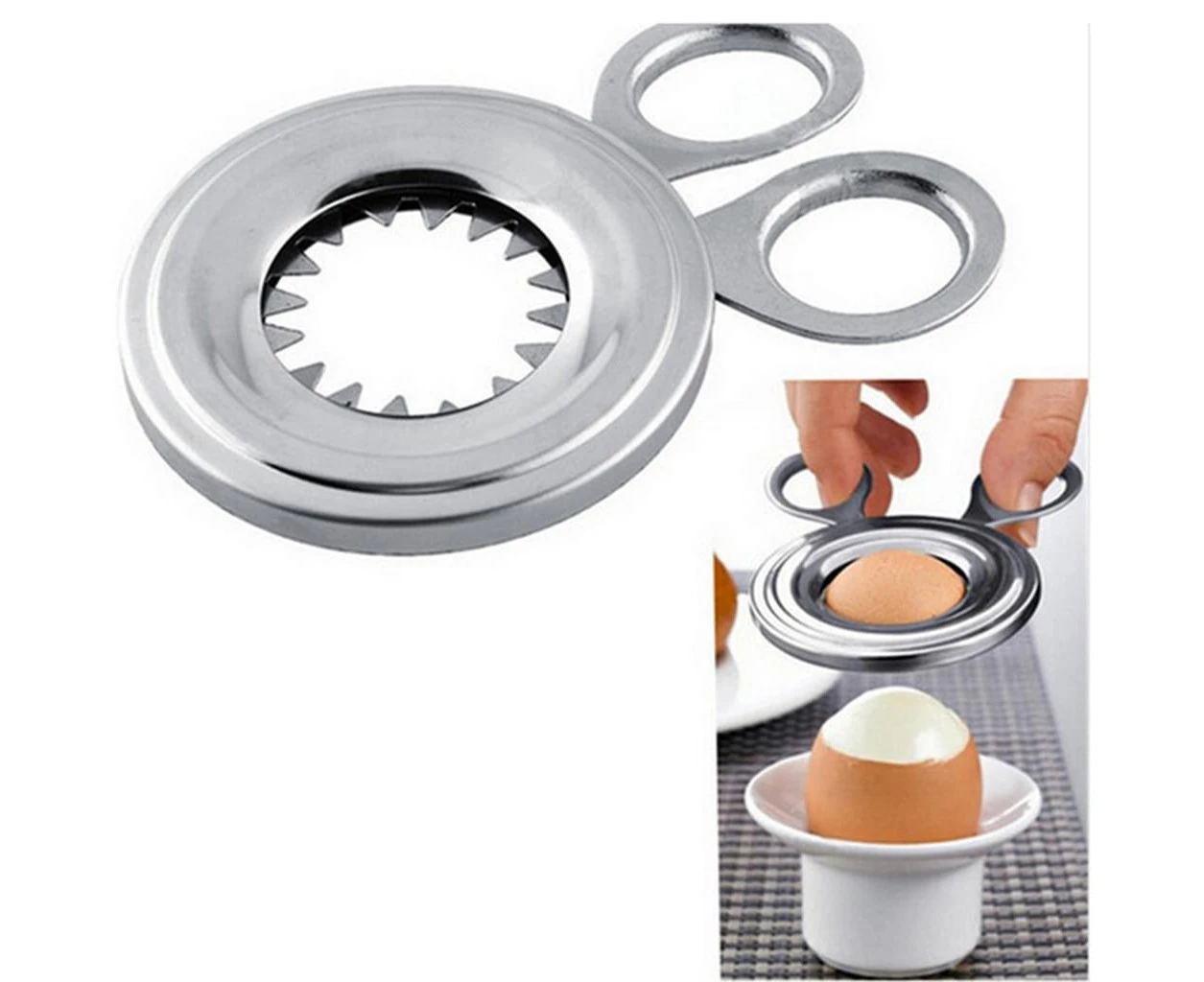 Gourmet egg topper / egg opener, matt stainless steel, dishwasher safe