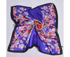 Anyyou Scarf for Women Purple Printed Polyester Silk Big Square Silk 90*90cm Satin For Spring Summer Autumn Winter