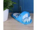1Pc Foot Scrubber Massager Shower Feet Cleaner Exfoliating Bath Wash Slipper Brush - Blue