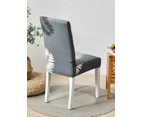 Anyhouz Chair Cover Grey Leaves Design with Anti-Dirt and Elastic Material for Dining Room Kitchen Wedding Hotel Banquet Restaurant