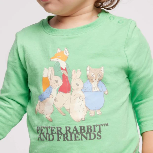 Peter Rabbit Baby  T-Shirt with Applique Print - Green