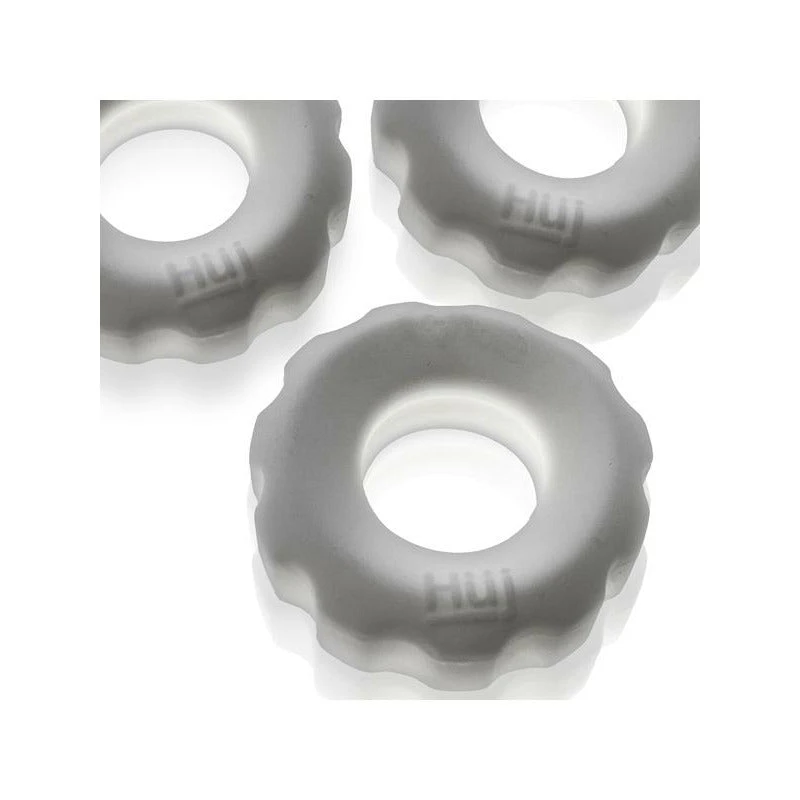 Hunkyjunk Oxballs Super Huj 3-Pack Cockrings - White Ice