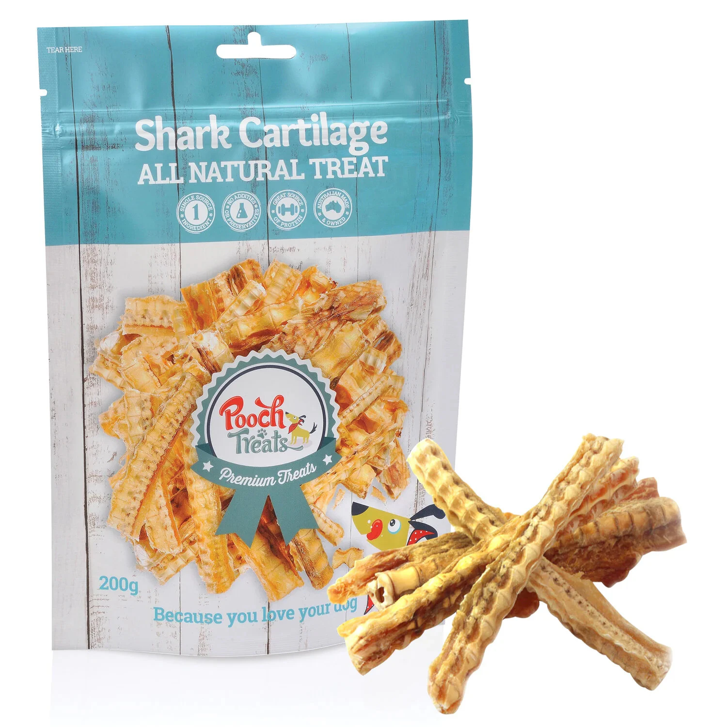 Shark Cartilage Dog Treats 200g Australian Pet Treats - Omega 3 & 6 and Dental by Pooch Treats