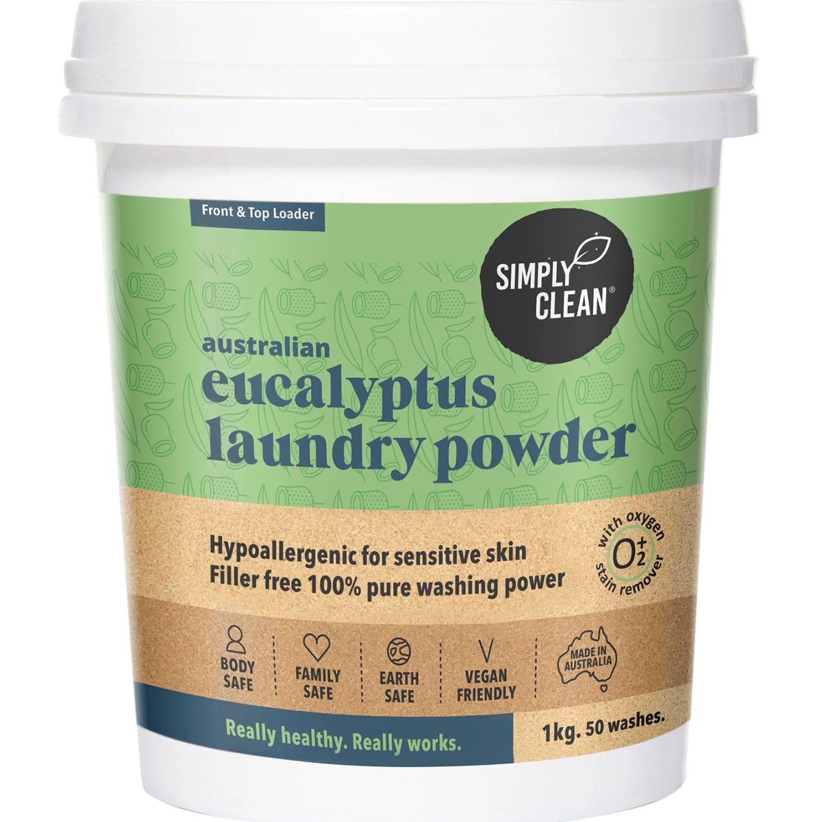 Simply Clean Eucalyptus Laundry Powder 1kg