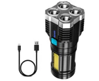 Super Bright Torch Led Flashlight USB Rechargeable Tactical Light - 10000000LM