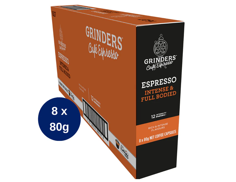 X80 Caffitaly Espresso Coffee Capsules Grinders Intensity 12 - 80 x 8g Pods
