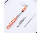 Drinking Straws Reusable Telescopic Stainless Steel Metal Straw Foldable - Red