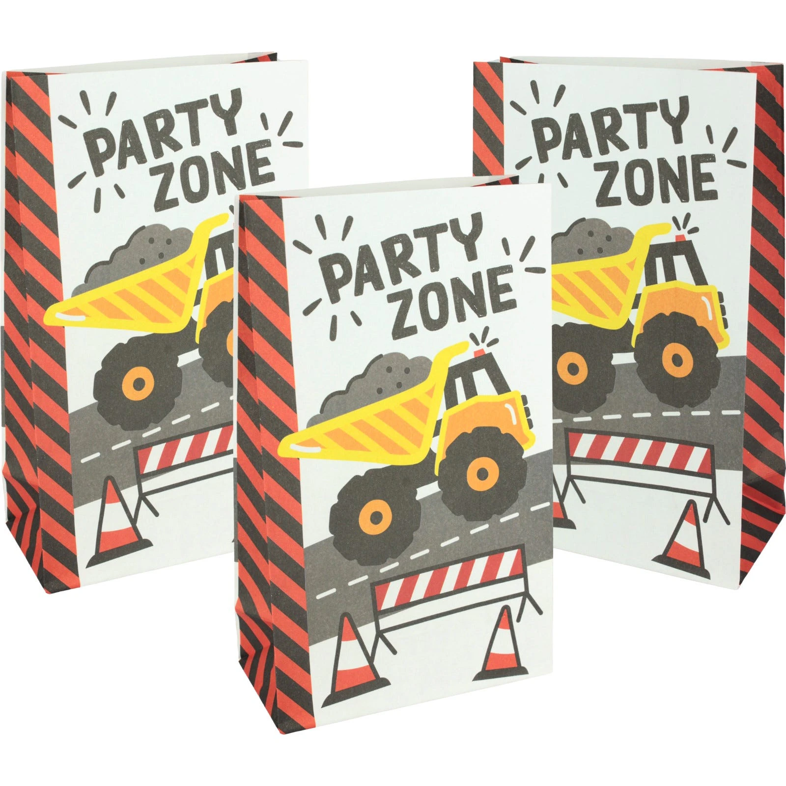 Construction Truck Paper Party Bags (Pack of 8)