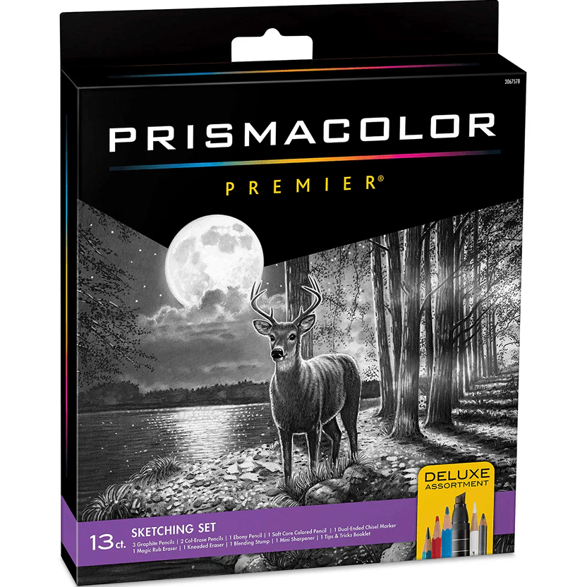 Prismacolor Premier Artists Sketching Set 13pc Graphite Pencils Marker Eraser