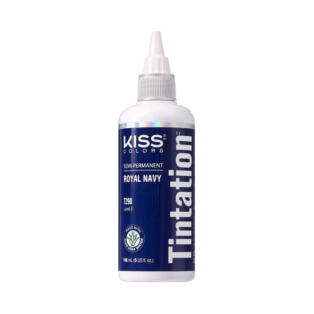 Kiss Tintation Semi-Permanent Hair Colour with Aloe Vera 148ml Royal Navy T290