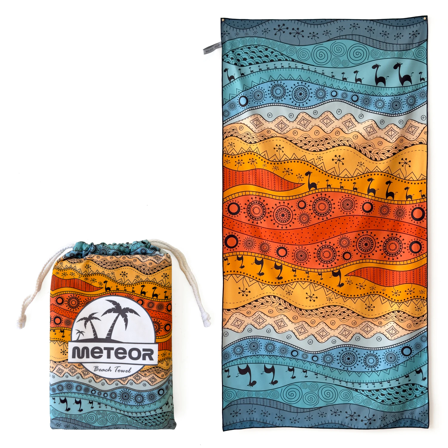 METEOR 180x90cm Extra Large Beach Towel with Carry Bag - Sand Free, Ultra Soft, Quick Dry, Fast Absorbent (Desert)