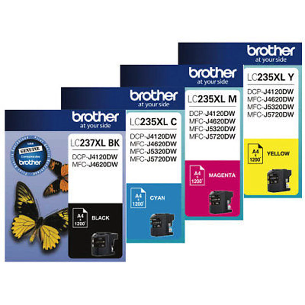 Brother LC235XL LC237XL 4 Colours Value Pack Ink Cartridge