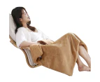 Multifunctional Winter Warm USB Heated Electric Blanket Home Office Travel Rug-Camel