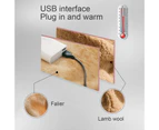 Multifunctional Winter Warm USB Heated Electric Blanket Home Office Travel Rug-Camel