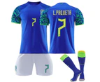 Lucas Paqueta #7 Jersey Samba Qatar 2022 Brazil National Men's Soccer T-shirts Jersey Set Kids Youths