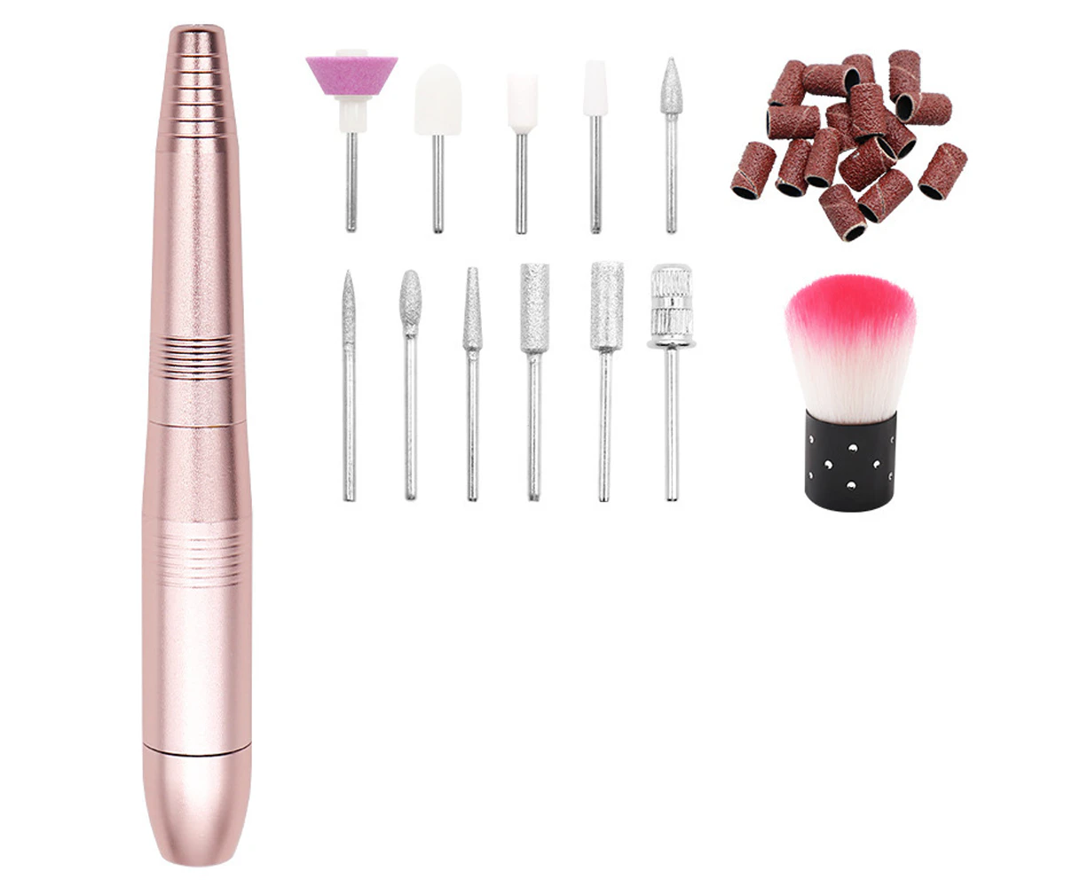 PWLXYYMY-Electric Nail Drill Machine Kit Portable Electric Nail File Set Acrylic Gel Nails Manicure Pedicure Tool Nail Drill Bits Sanding Band-golden suit