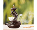 Buddha ceramic Backflow Incense Burner Holder Smoke Waterfall Decor with 20 Cone