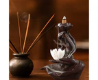 Buddha ceramic Backflow Incense Burner Holder Smoke Waterfall Decor with 20 Cone