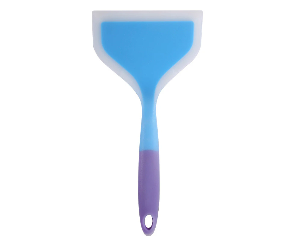 Silicone Pancakes Shovel Wide Spatula Turner Nonstick Fried Shovel Fish Spatula Silicone Wide Flexible Turner - Blue