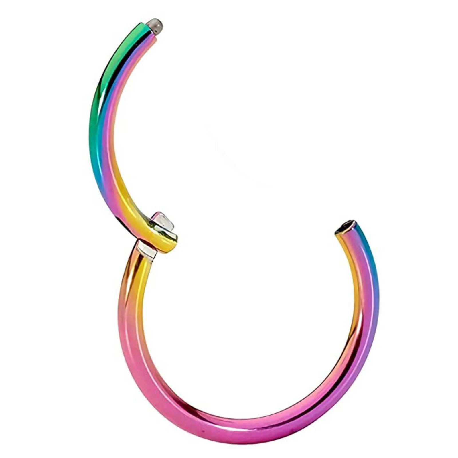 6mm Rainbow Ear Tragus Eyebrow Cartilage Septum Lip Nose Hoop Clicker Ring