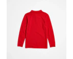 Target School Polo Long Sleeve Top - Red