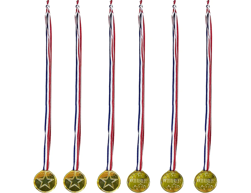 Plastic Gold Winner Medals (Pack of 5)