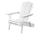 ALFORDSON Adirondack Chair Wooden Outdoor Patio Furniture White