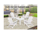 ALFORDSON Adirondack Chair Wooden Outdoor Patio Furniture White