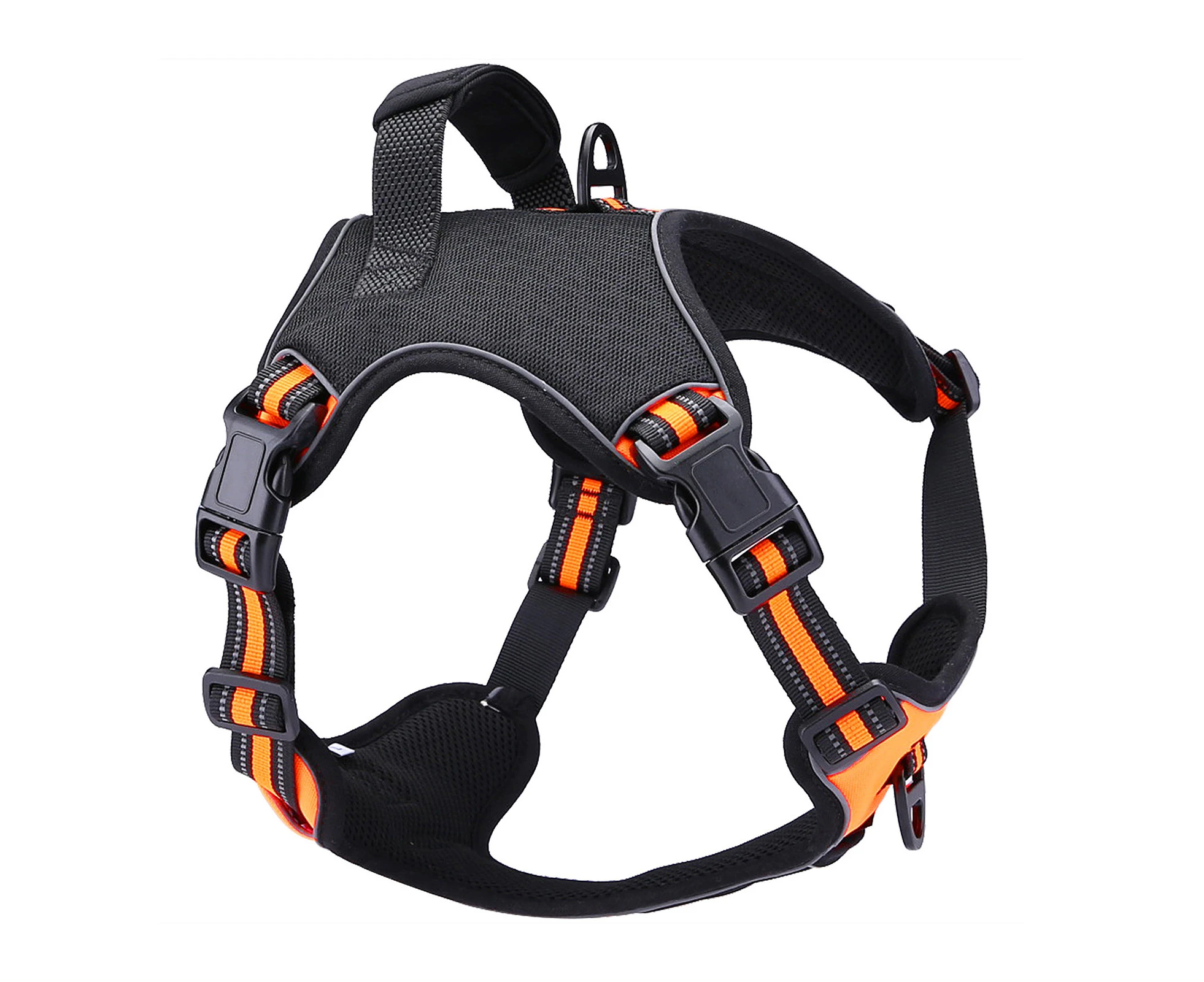 Pet Harness Adjustable Reflective Design Prevent Break Free Dog Outdoor Vest Harness for Medium Large Dogs-Orange XL