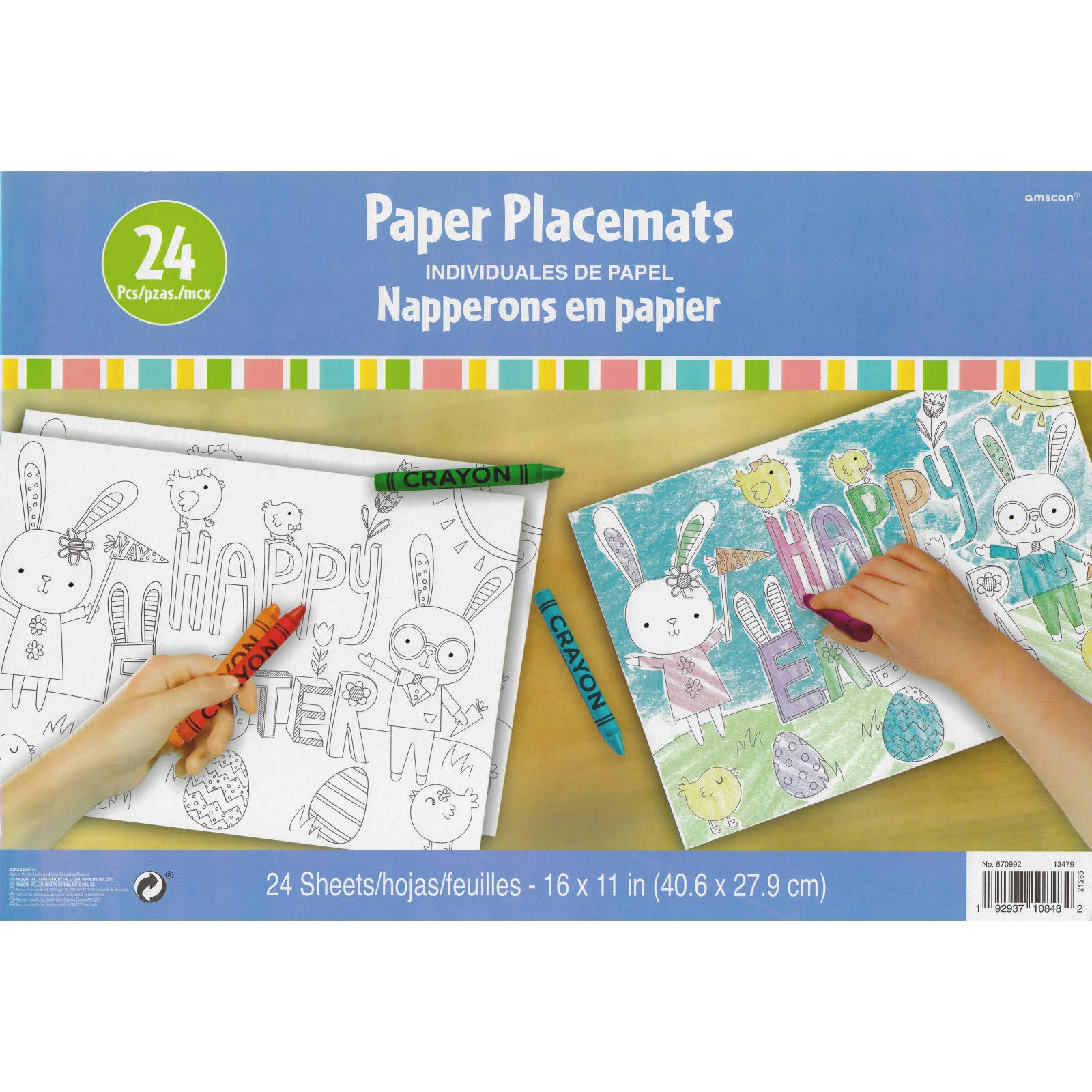 Happy Easter Colouring In Placemats (Pack of 24)