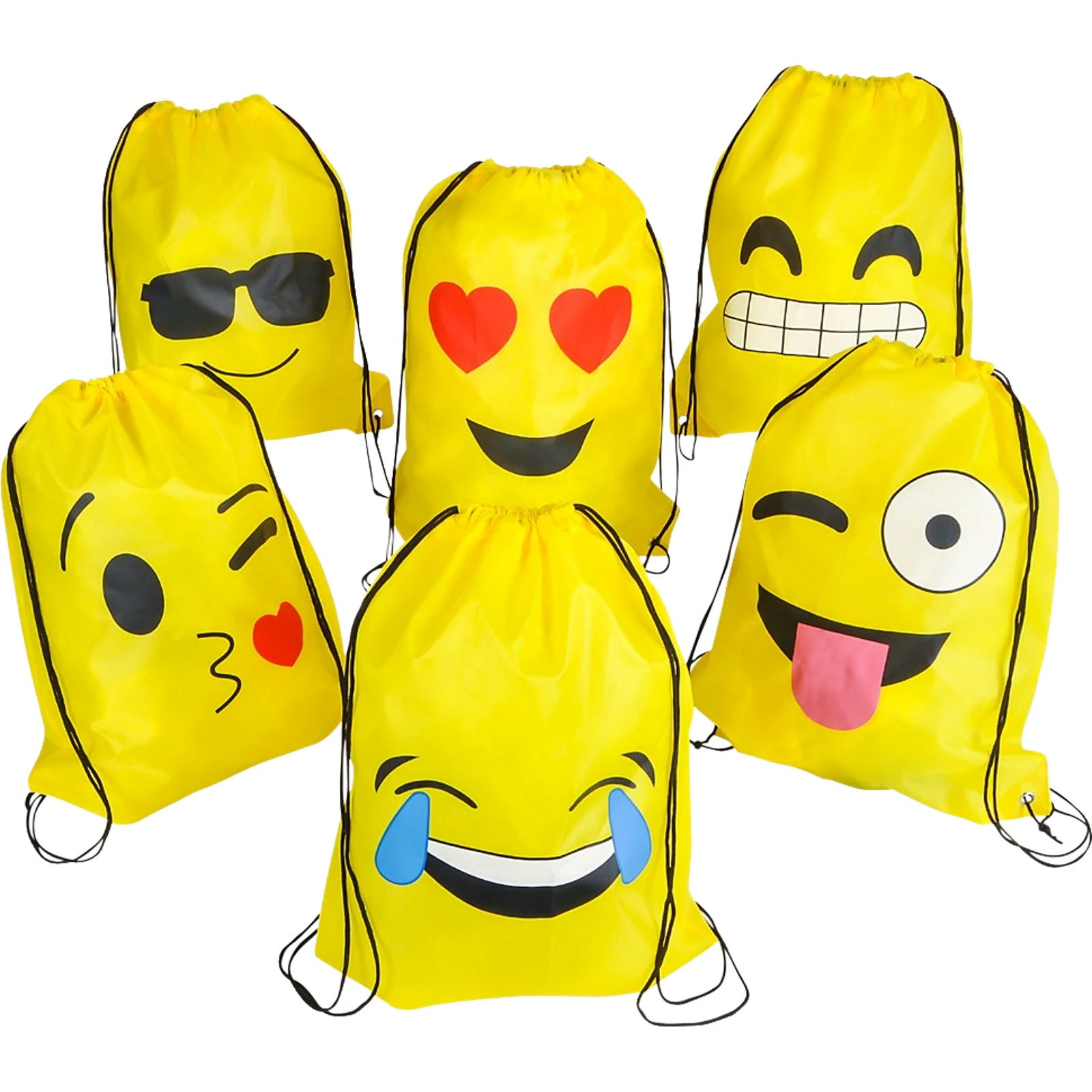 Emoji Drawstring Bags (Pack of 12)