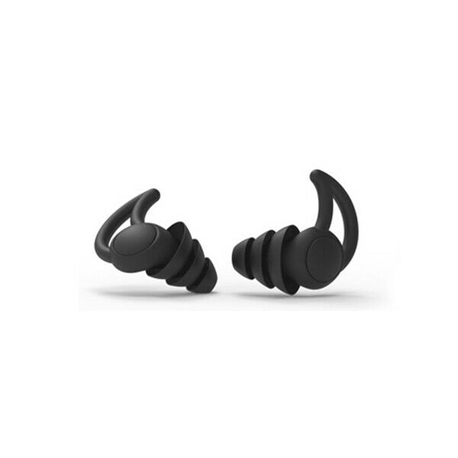 Silicone Reusable Travel Sleeping Ear Plug - Black