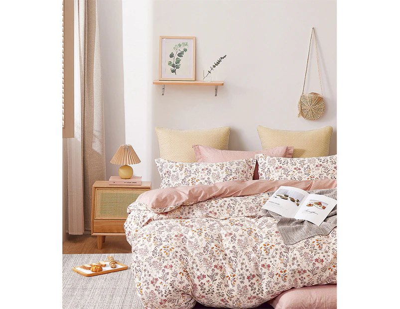 Ardor Margot Soft Quilt Cover Set - Pink