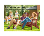 ALFORDSON Adirondack Chairs Table 3PCS Set Outdoor Furniture w/ Ottoman Beach Brown