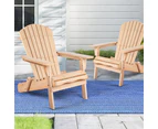 ALFORDSON 2x Outdoor Chairs Wooden Adirondack Patio Furniture Beach Garden Wood