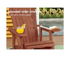 ALFORDSON Adirondack Chairs Table 3PCS Set Outdoor Furniture w/ Ottoman Beach Brown