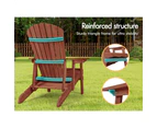 ALFORDSON Adirondack Chairs Table 3PCS Set Outdoor Furniture w/ Ottoman Beach Brown