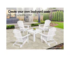 ALFORDSON 2x Outdoor Chairs Wooden Adirondack Patio Furniture Beach Garden White