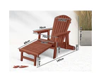 ALFORDSON Adirondack Chairs Table 3PCS Set Outdoor Furniture w/ Ottoman Beach Brown