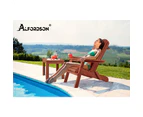 ALFORDSON Adirondack Chairs Table 3PCS Set Outdoor Furniture w/ Ottoman Beach Brown