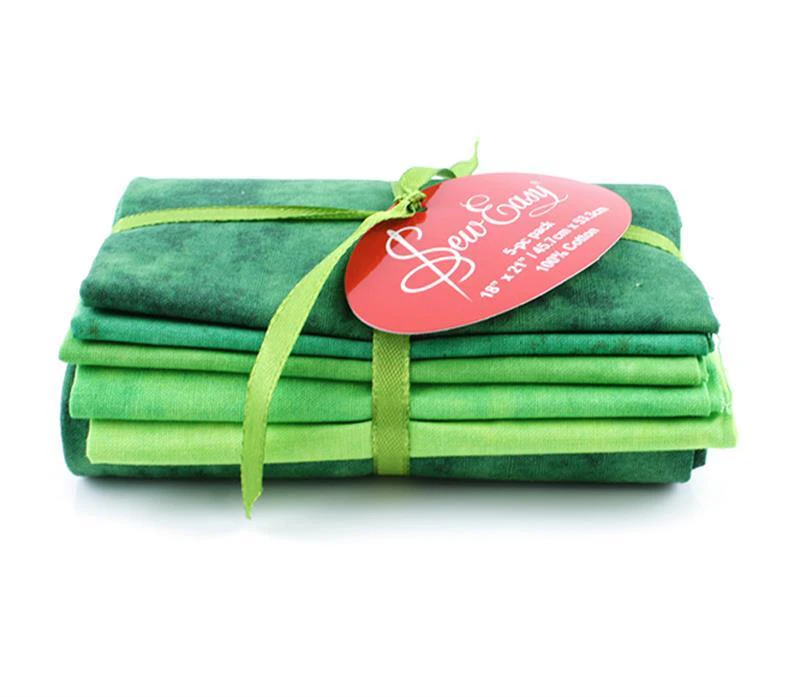 Greens Fat Quarter Pack Tone on Tone By Sew Easy, 5 Fat Quarters Per Pack