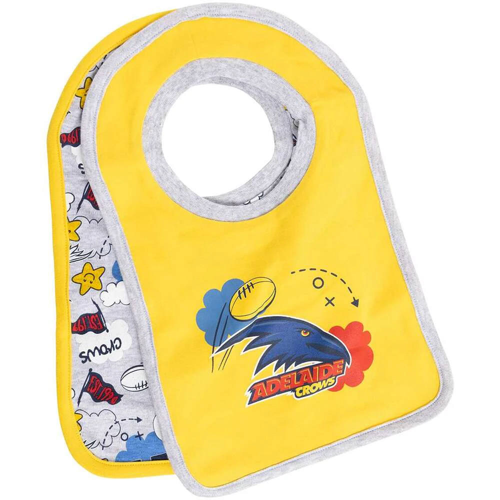 Adelaide Crows Baby Cloud 2Pk Bibs