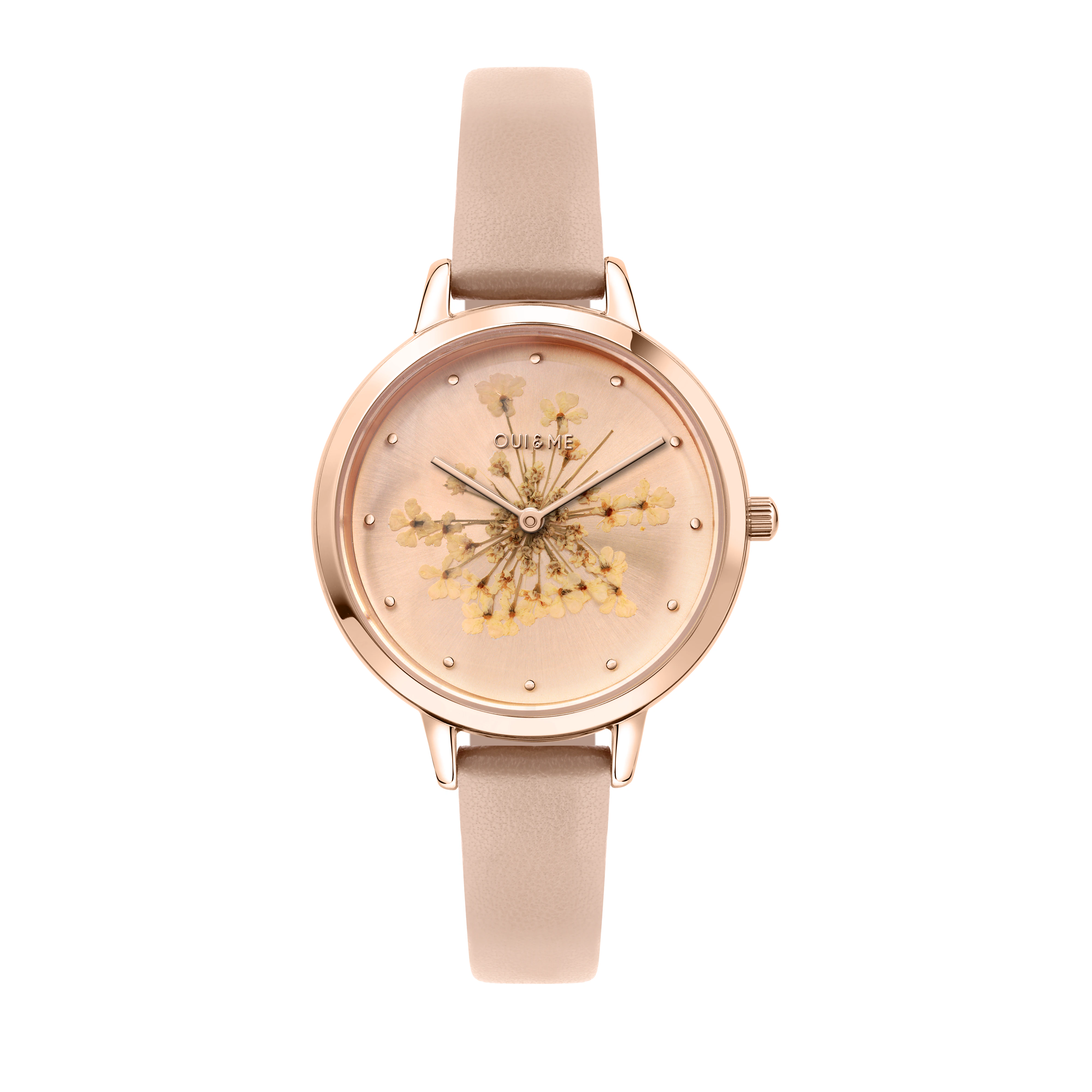 Oui&Me Fleurette Real Flowers 34mm Floral Rose Watch