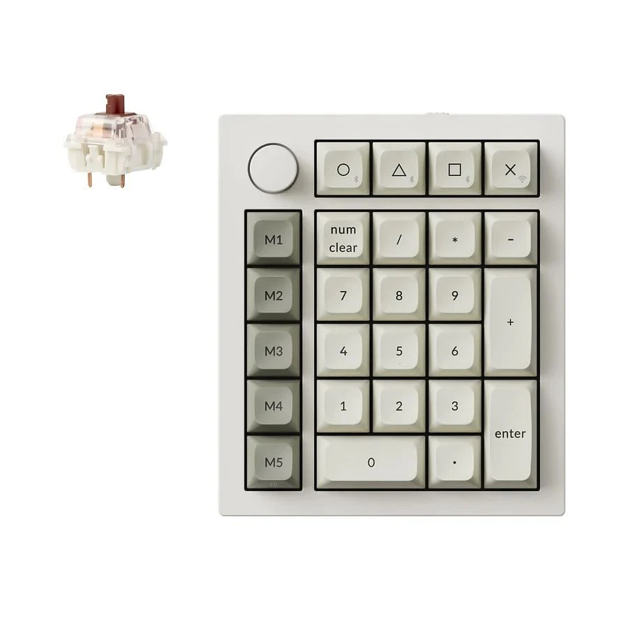 Keychron Q0 Max QMK Custom Mechanical Shell White Number Pad - Brown Switch [KBKCQ0MP3]