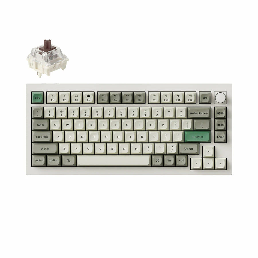 Keychron Q1 Max Wireless Knob/White/Gateron Brown Keyboard [KBKCQ1MP3]