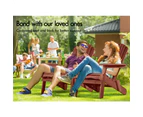 ALFORDSON Adirondack Chairs Table 3PCS Set Wooden Outdoor Furniture Beach Brown