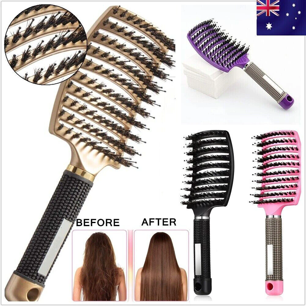 Detangling Nylon Bristle Brush Women Detangle Hairbrush Scalp Massage Assorted