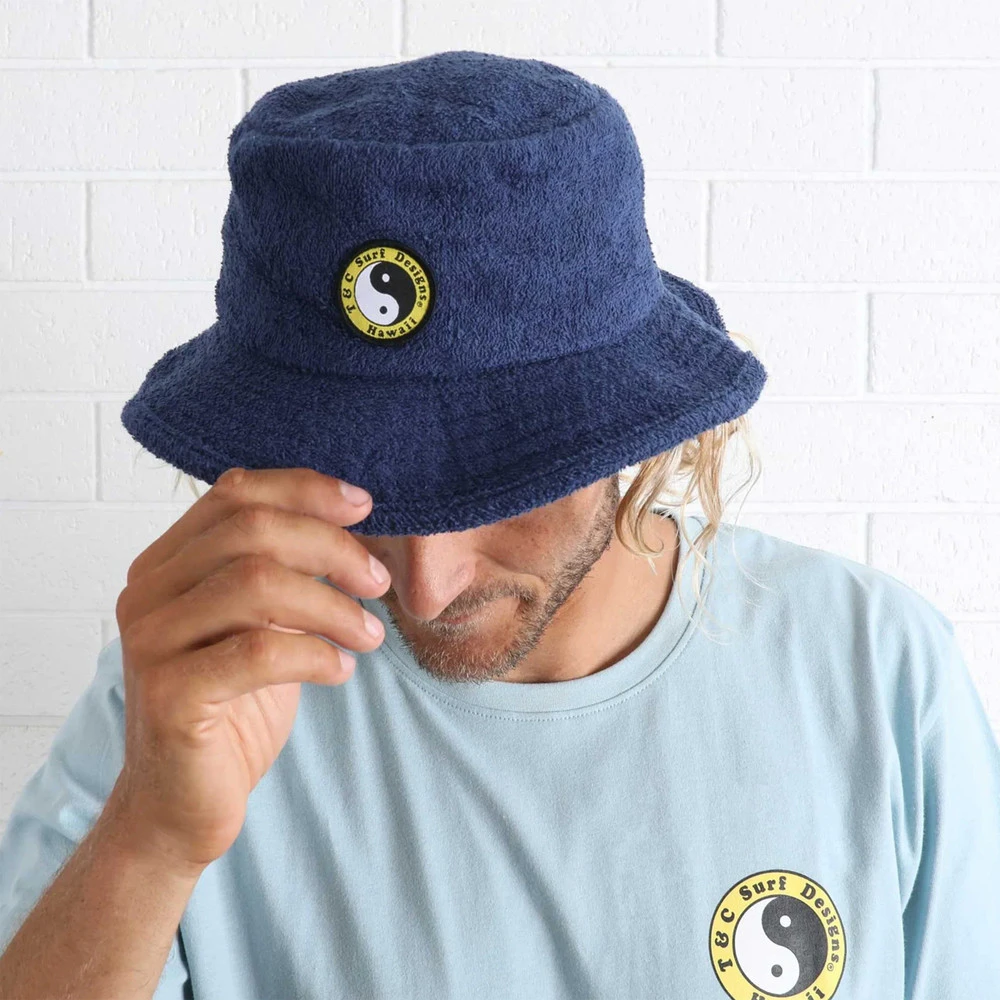 Town & Country Terry Bucket Hat in Navy - Blue