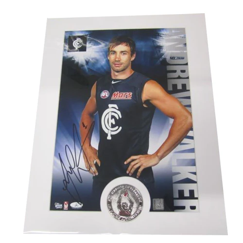 Carlton Blues Andrew Walker Signed and Framed Hero Shot - Unframed