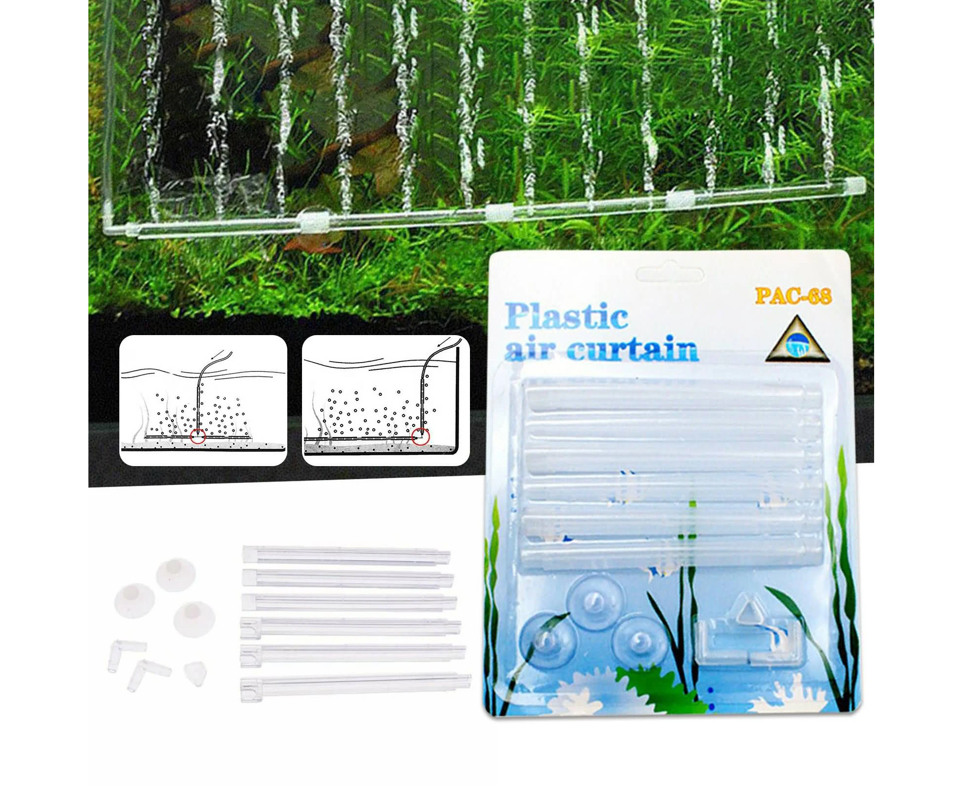 Bubble Tube Air Stone Air Oxygen Aeration Pump Curtain Aquarium Fish Tank